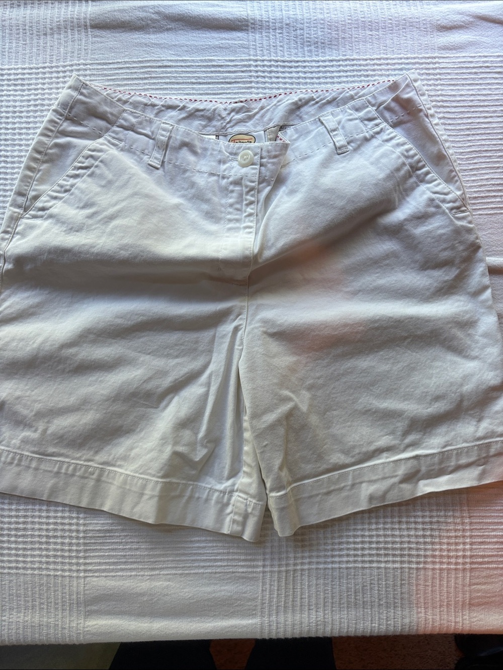 Talbots White Cotton Chino Shorts